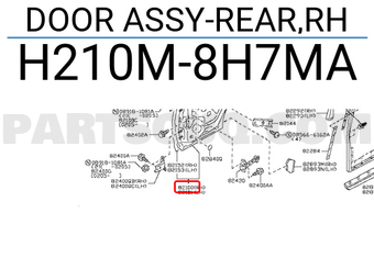 Nissan H210M8H7MA DOOR ASSY-REAR,RH
