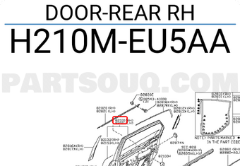 Nissan H210MEU5AA DOOR-REAR RH