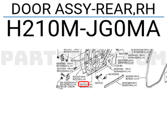 Nissan H210MJG0MA DOOR ASSY-REAR,RH