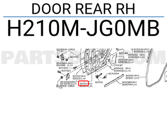 Nissan H210MJG0MB DOOR REAR RH