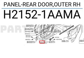 Nissan H21521AAMA PANEL-REAR DOOR,OUTER RH