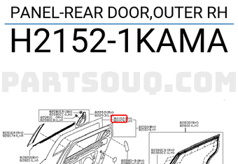 Nissan H21521KAMA PANEL-REAR DOOR,OUTER RH