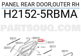Nissan H21525RBMA PANEL REAR DOOR,OUTER RH
