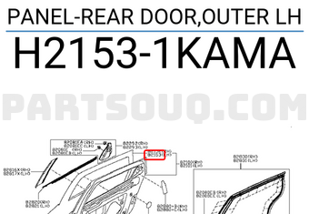 Nissan H21531KAMA PANEL-REAR DOOR,OUTER LH