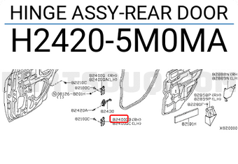 Nissan H24205M0MA HINGE ASSY-REAR DOOR