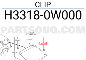 Nissan H33180W000 CLIP