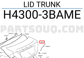 Nissan H43003BAME LID TRUNK