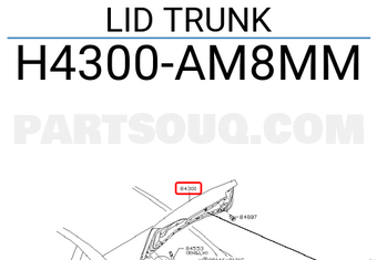 Nissan H4300AM8MM LID TRUNK