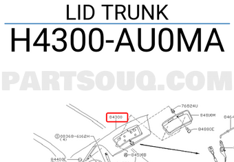 Nissan H4300AU0MA LID TRUNK