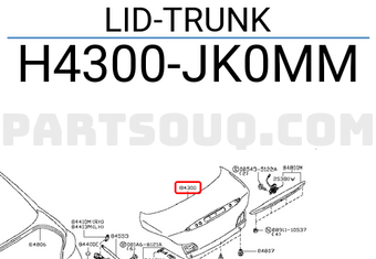 Nissan H4300JK0MM LID-TRUNK