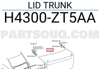 Nissan H4300ZT5AA LID TRUNK