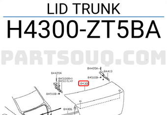 Nissan H4300ZT5BA LID TRUNK