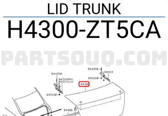 Nissan H4300ZT5CA LID TRUNK