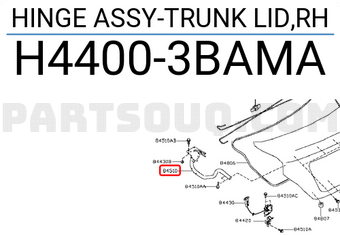 Nissan H44003BAMA HINGE ASSY-TRUNK LID,RH
