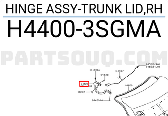 Nissan H44003SGMA HINGE ASSY-TRUNK LID,RH