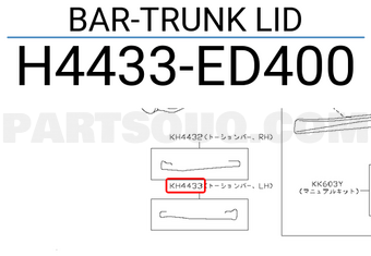 Nissan H4433ED400 BAR-TRUNK LID