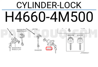 Nissan H46604M500 CYLINDER-LOCK