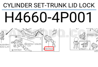 Nissan H46604P001 CYLINDER SET-TRUNK LID LOCK