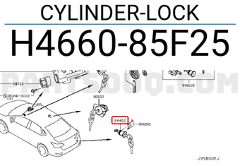 Nissan H466085F25 CYLINDER-LOCK