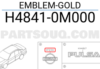 Nissan H48410M000 EMBLEM-GOLD