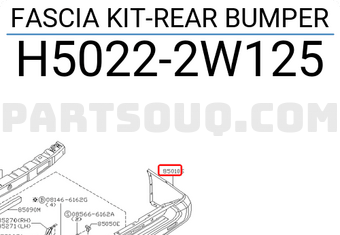 Nissan H50222W125 FASCIA KIT-REAR BUMPER