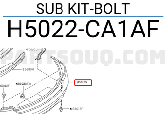 Nissan H5022CA1AF SUB KIT-BOLT
