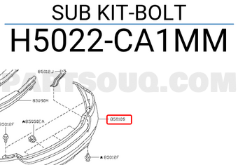 Nissan H5022CA1MM SUB KIT-BOLT