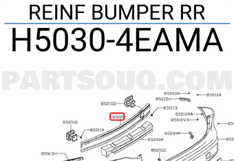 Nissan H50304EAMA REINF BUMPER RR