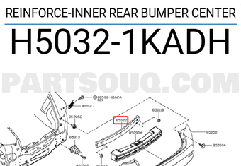 Nissan H50321KADH REINFORCE-INNER REAR BUMPER CENTER