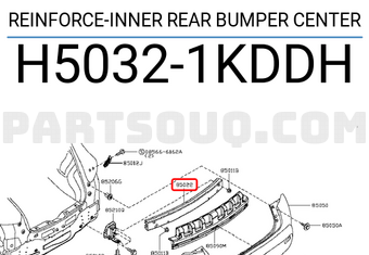 Nissan H50321KDDH REINFORCE-INNER REAR BUMPER CENTER
