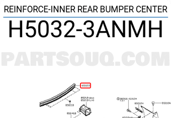 Nissan H50323ANMH REINFORCE-INNER REAR BUMPER CENTER