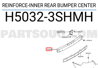 Nissan H50323SHMH REINFORCE-INNER REAR BUMPER CENTER