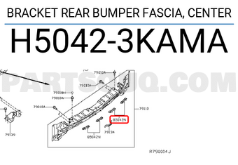 Nissan H50423KAMA BRACKET REAR BUMPER FASCIA, CENTER