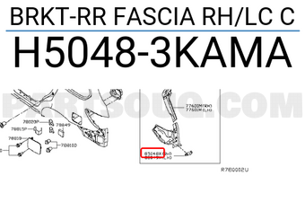 Nissan H50483KAMA BRKT-RR FASCIA RH/LC C