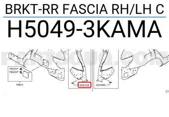 Nissan H50493KAMA BRKT-RR FASCIA RH/LH C