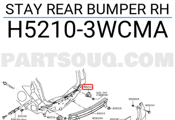 Nissan H52103WCMA STAY REAR BUMPER RH