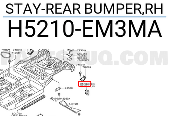 Nissan H5210EM3MA STAY-REAR BUMPER,RH