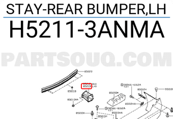 Nissan H52113ANMA STAY-REAR BUMPER,LH