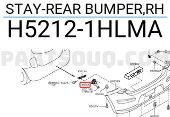 Nissan H52121HLMA STAY-REAR BUMPER,RH