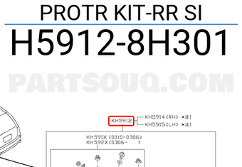Nissan H59128H301 PROTR KIT-RR SI