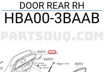 Nissan HBA003BAAB DOOR REAR RH