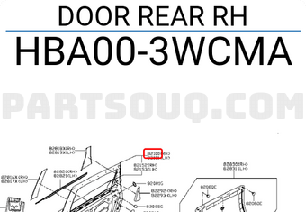 Nissan HBA003WCMA DOOR REAR RH
