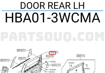 Nissan HBA013WCMA DOOR REAR LH