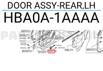 Nissan HBA0A1AAAA DOOR ASSY-REAR,LH