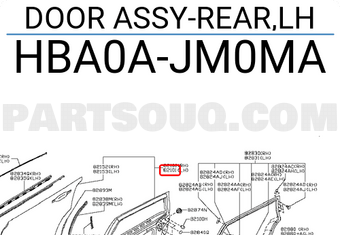 Nissan HBA0AJM0MA DOOR ASSY-REAR,LH