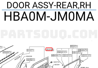 Nissan HBA0MJM0MA DOOR ASSY-REAR,RH