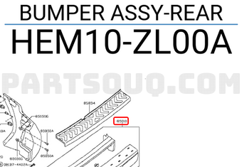 Nissan HEM10ZL00A BUMPER ASSY-REAR