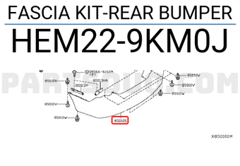 Nissan HEM229KM0J FASCIA KIT-REAR BUMPER