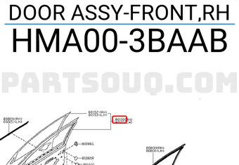 Nissan HMA003BAAB DOOR ASSY-FRONT,RH