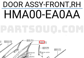 Nissan HMA00EA0AA DOOR ASSY-FRONT,RH